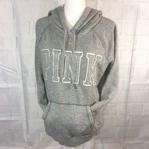 Victoria’s Secret Pink Gray Hoodie Sweatshirt L